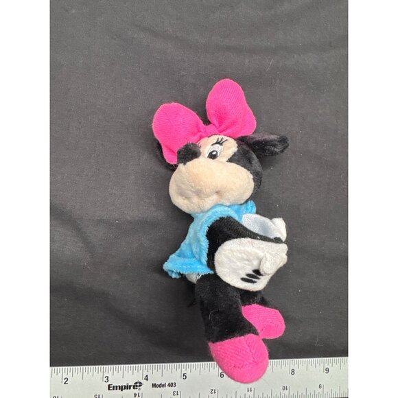 Disney Minnie Mouse Plush Wristband Toy - Pink Bow & Blue Dress Polyester Fiber - Picture 2 of 6